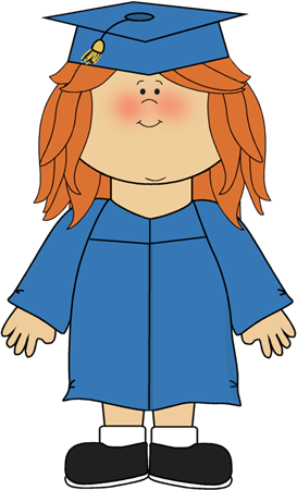 273x450 Girl Wearing Graduation Cap And Gown Clip Art