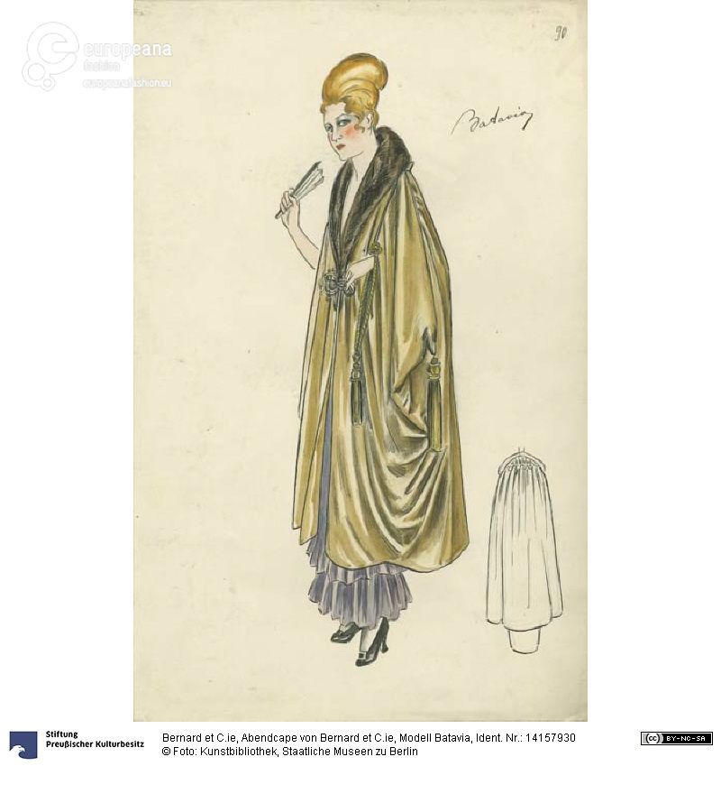 800x890 Batavia' Evening Cape, Drawing, Bernard Et C.ie, 1913. Courtesy