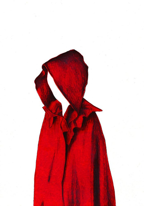 570x815 Red Cape Print Digital Print Of An Original Drawing