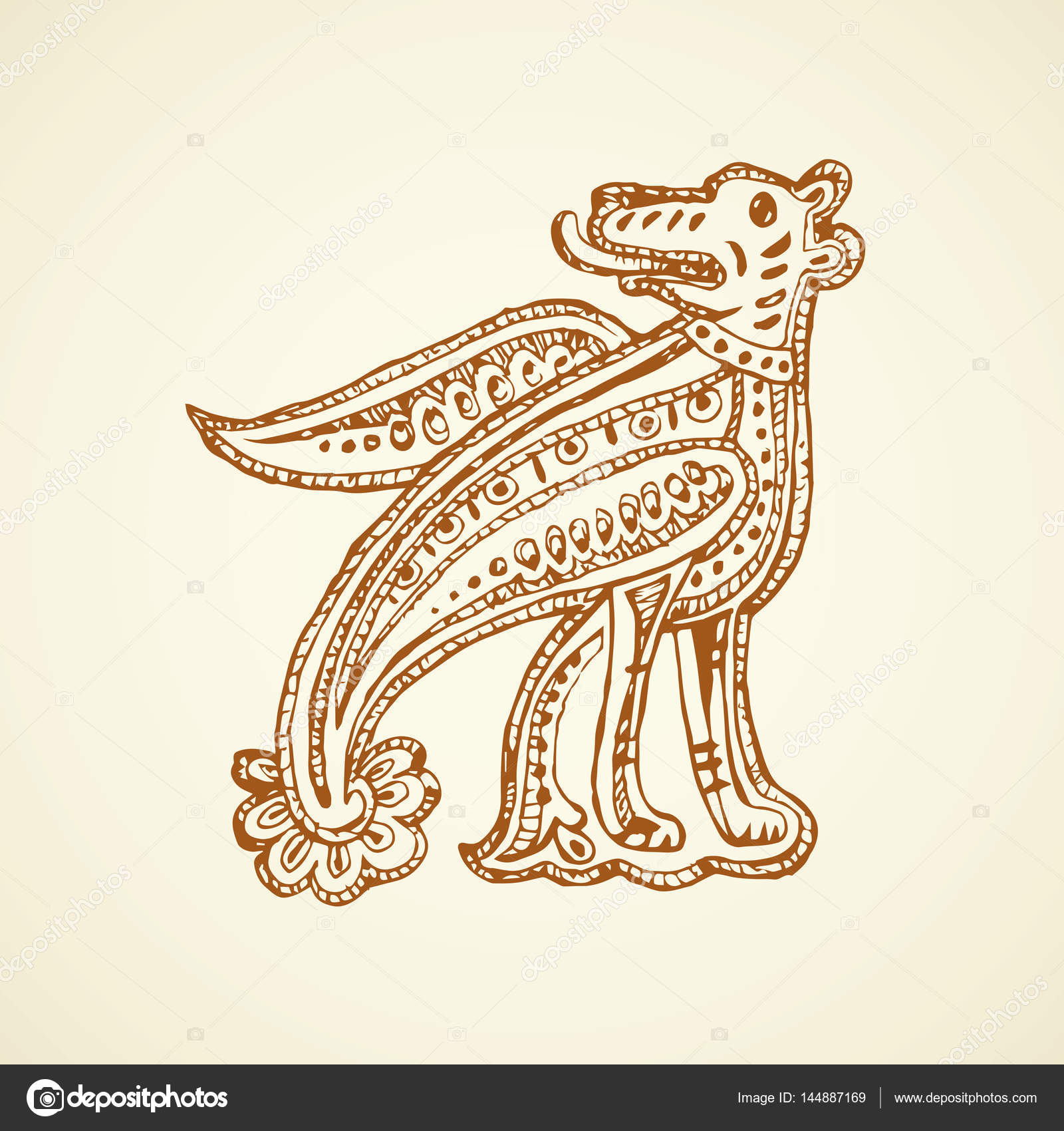 1600x1700 Ancient Capital Letter. Vector Drawing Stock Vector Marinka