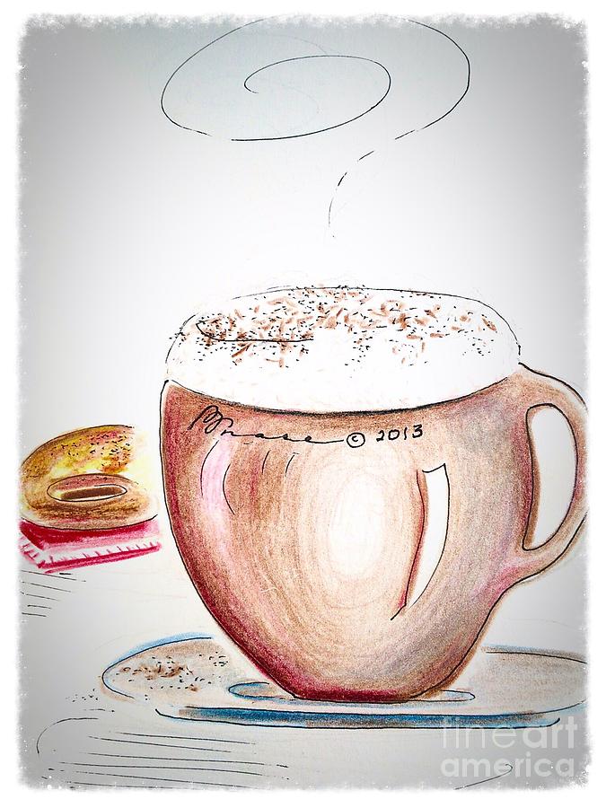 675x900 Foamy Cappuccino Drawing By Barbara Chase