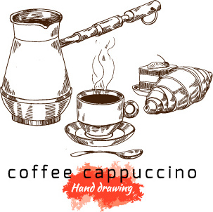 303x302 Hand Drawing Coffee Cappuccino Vector Free Vector In Encapsulated