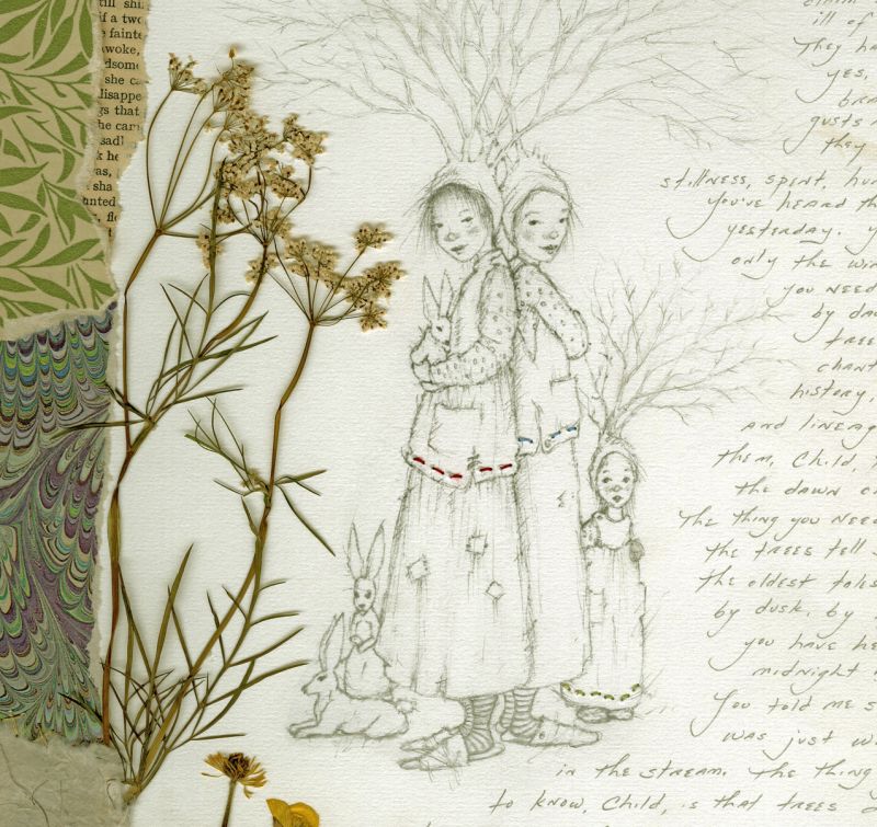 800x755 Tree Caps Drawing (Collage Detail) Collages