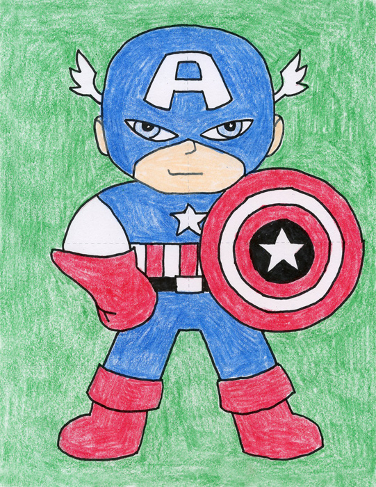 541x700 Draw Captain America