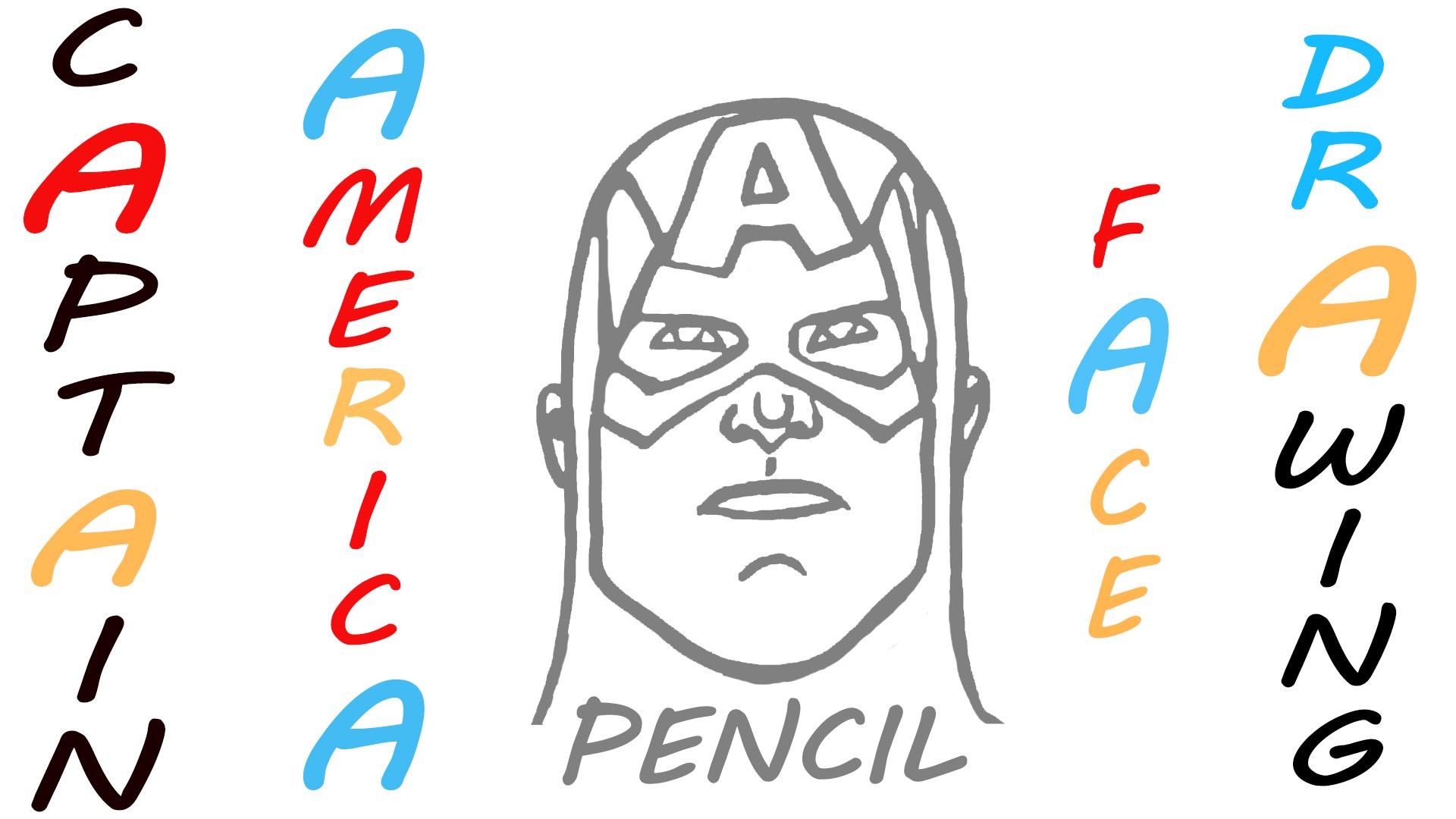 1920x1080 How To Draw Captain America Face Step By Step Easy Marvel