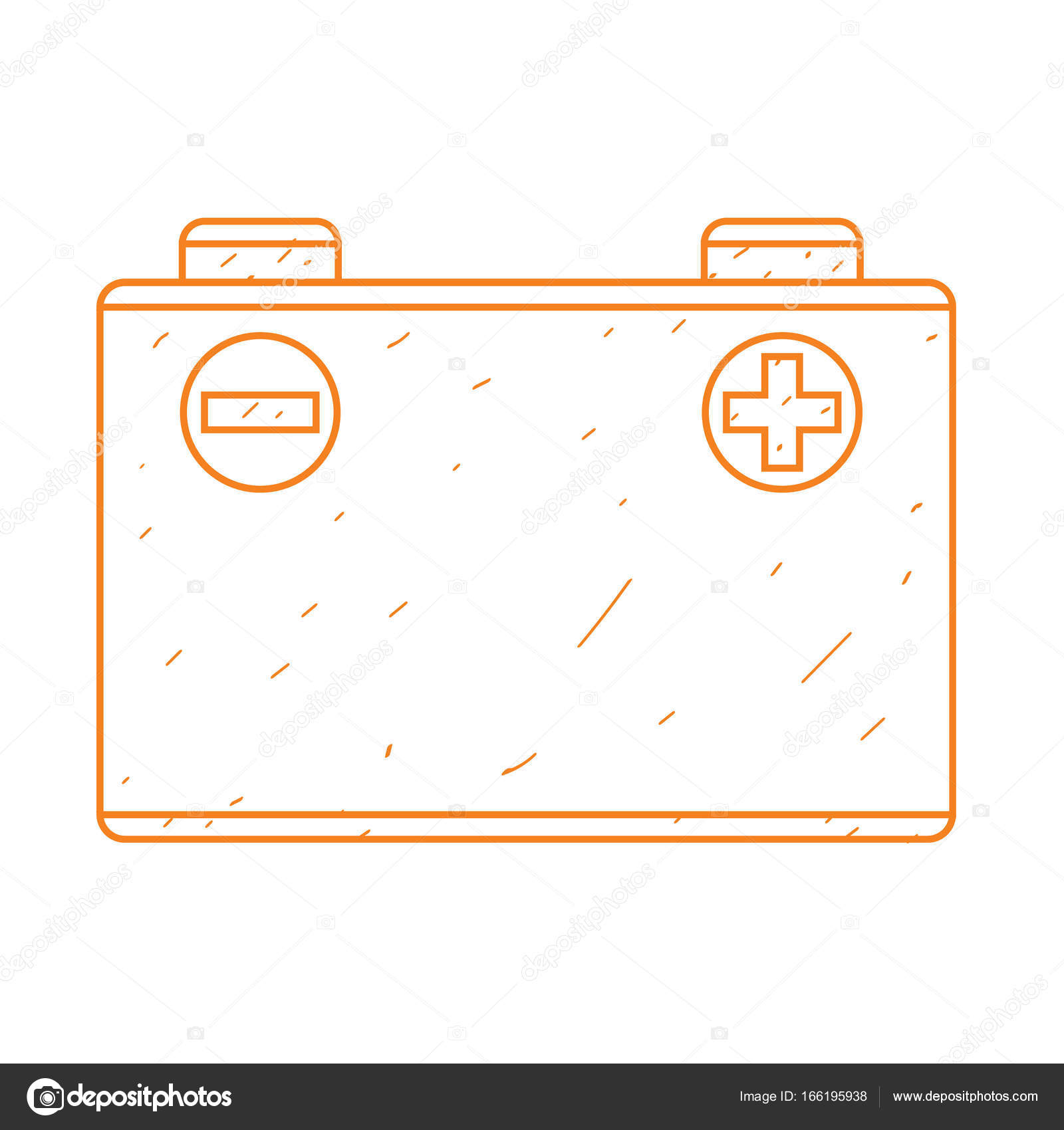 1600x1700 Car Battery Outline Drawing. Stock Vector Filkusto