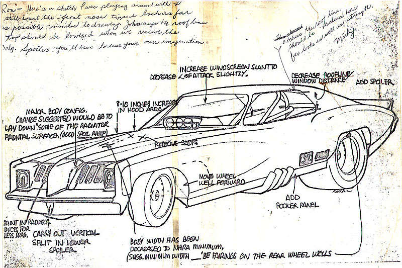 800x533 Pontiac Funny Car Body Design Notes From Mickey Thompson For Body