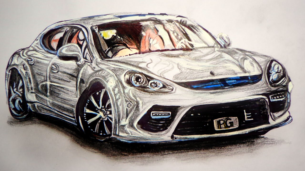 1280x720 How To Draw A Car 3d Car Drawing How To Draw A Car Step By