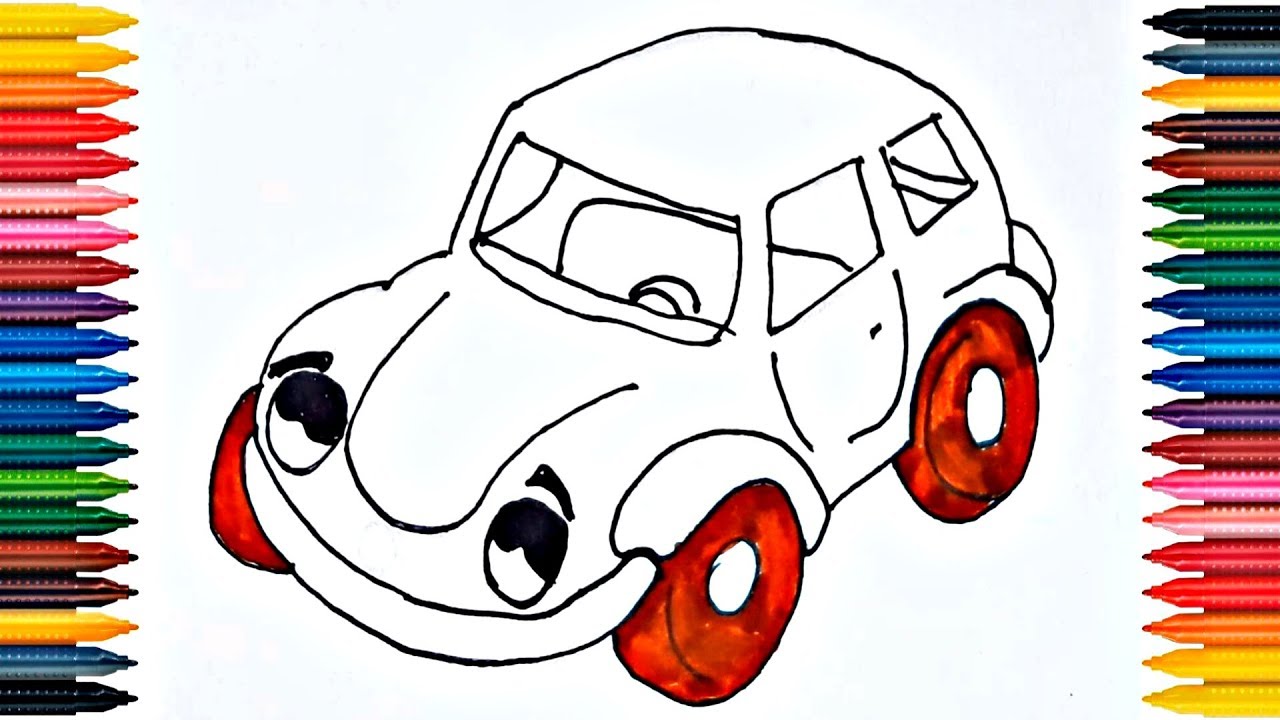 1280x720 Drawing Car Learn How To Draw Car Colors Picture Coloring Book Car