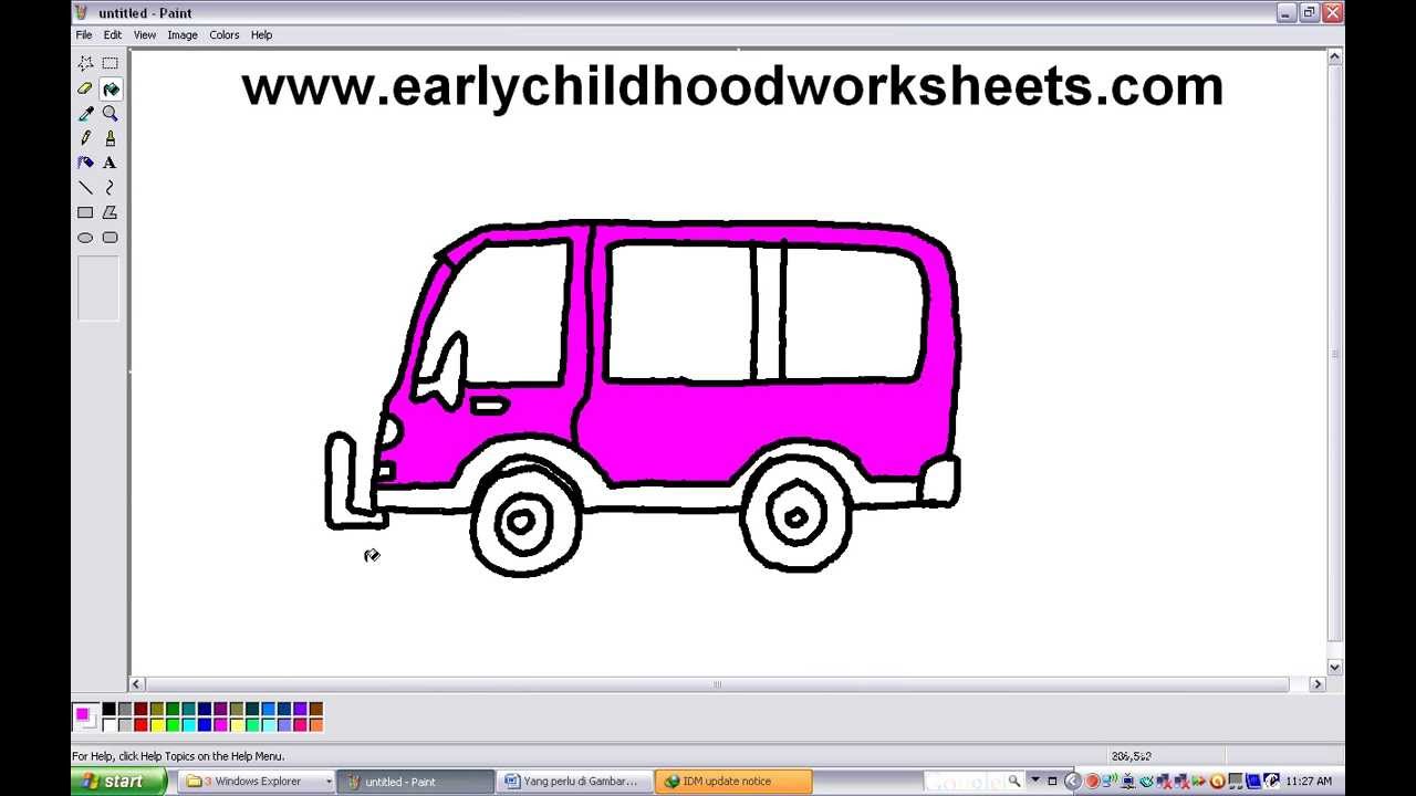 1280x720 How To Draw Cartoon Van Car Easy Step By Step For Kids