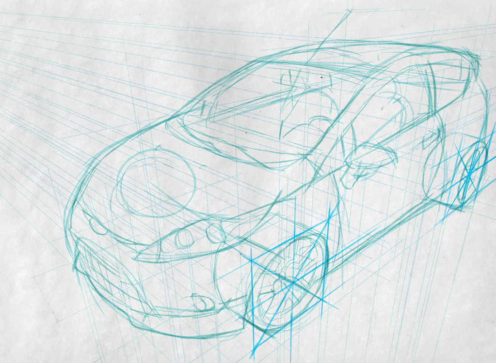 1023x750 Car Drawing Techniques On Behance