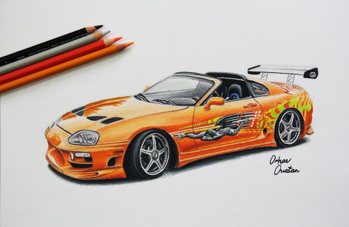 700x456 Toyota Supra The Fast And The Furious Car Drawing By Me