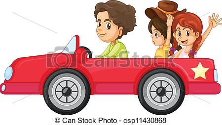 450x255 Illustration Of A Kids And A Car On A White Background Clip Art