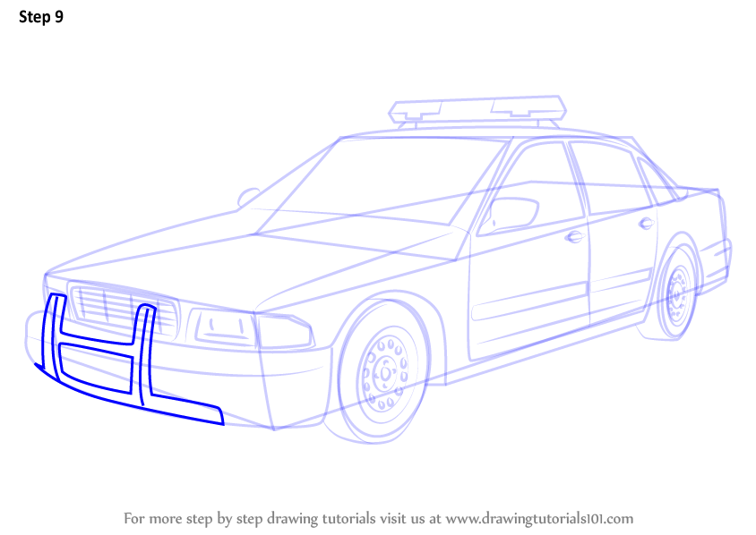 844x598 Learn How To Draw A Police Car (Police) Step By Step Drawing