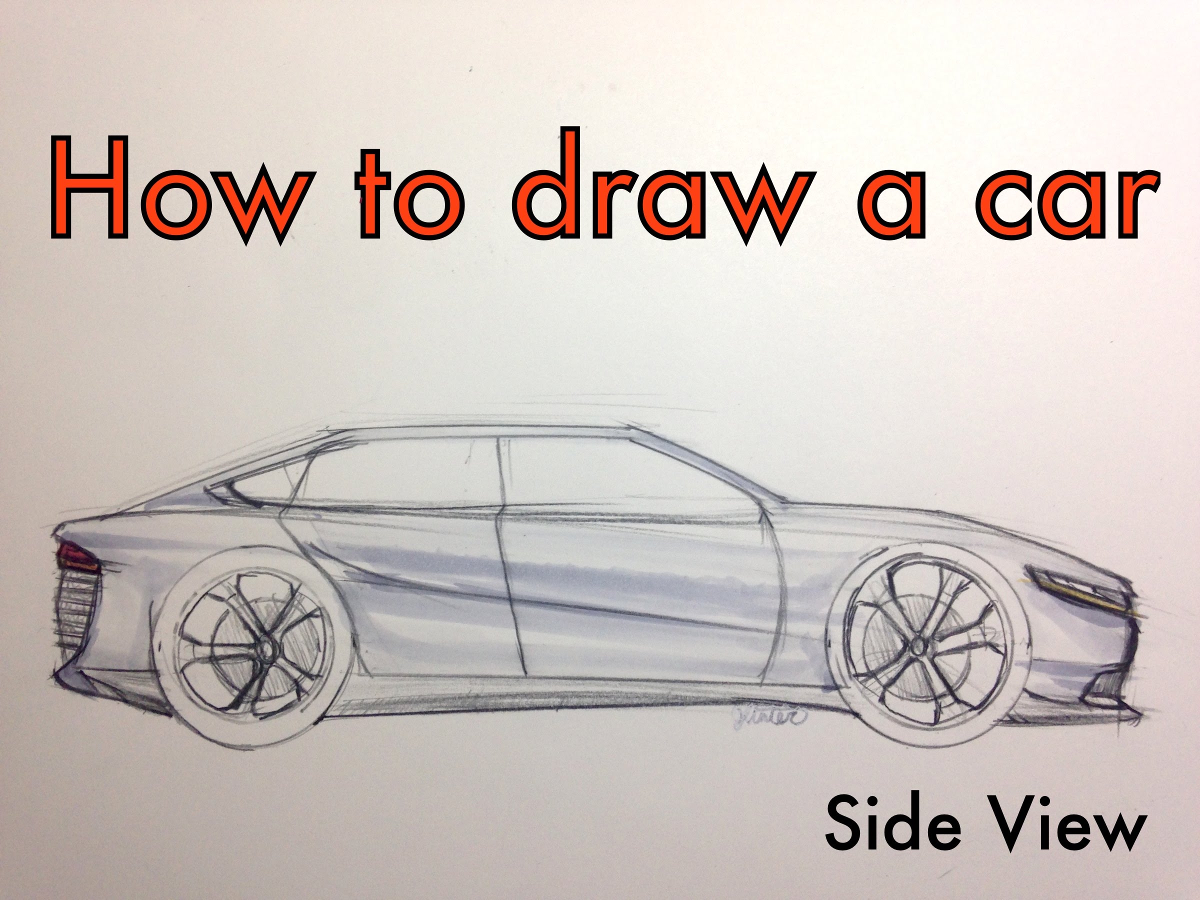 2400x1800 How To Sketch A Car (Side View Tutorial)