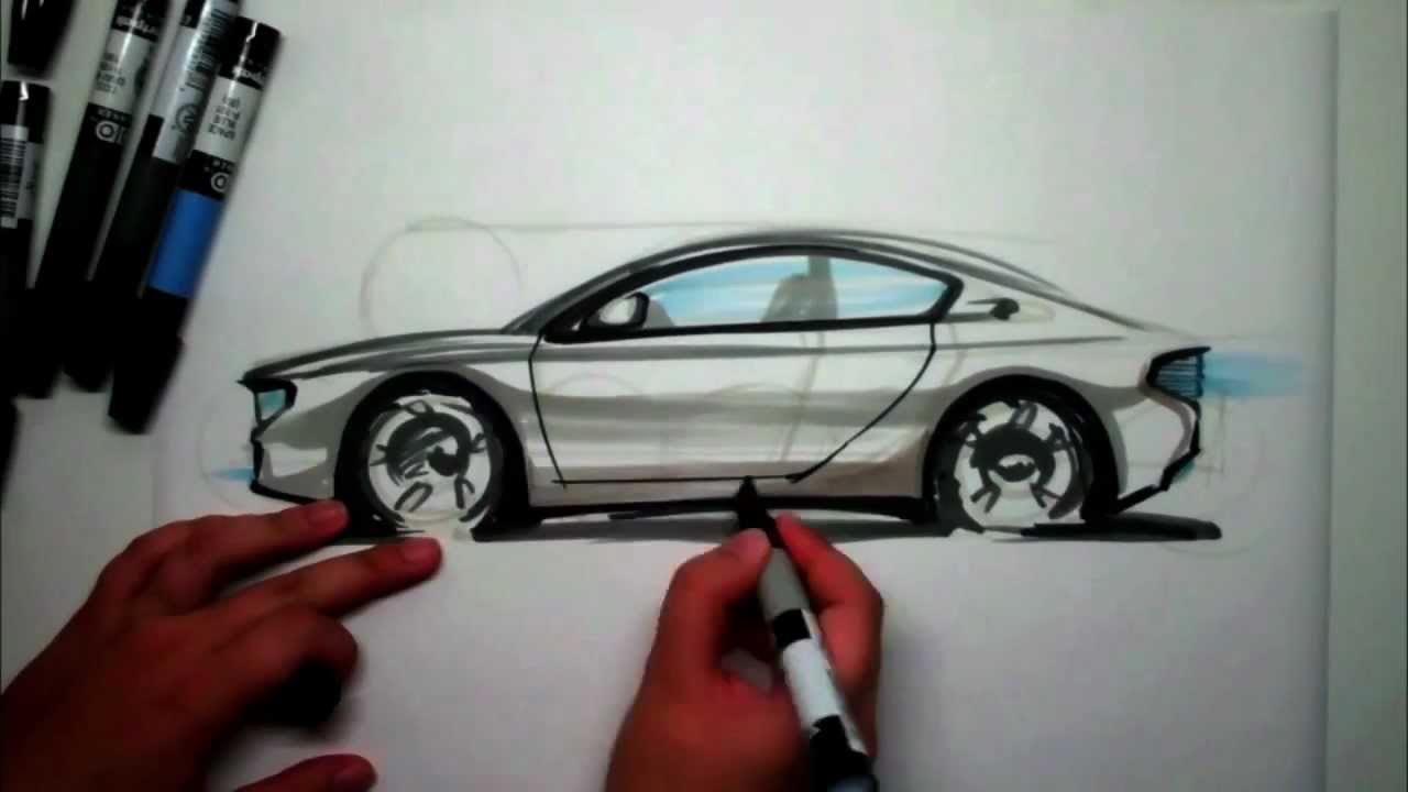 1280x720 How To Sketch A Sports Car Side View Using Markers