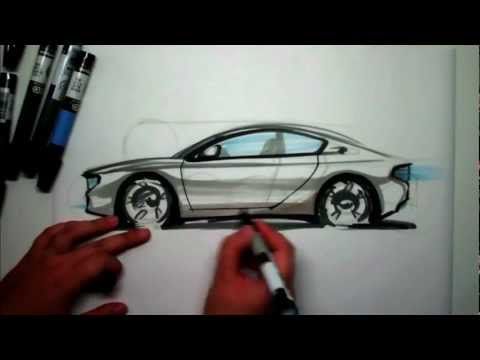 480x360 How To Sketch A Sports Car Side View Using Markers Diy Stuff