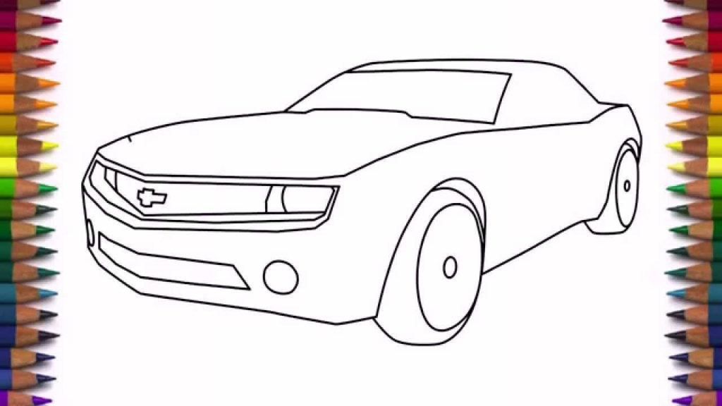 1024x576 Simple Car Drawing For Kids How To Draw A Car Chevrolet Camaro