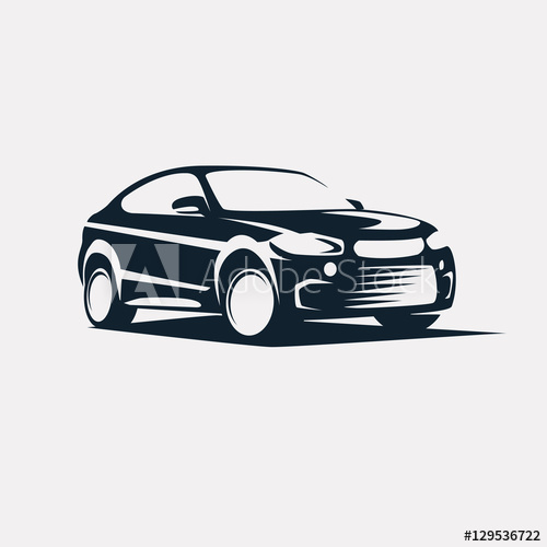 500x500 Car Symbol Logo Template, Stylized Vector Silhouette