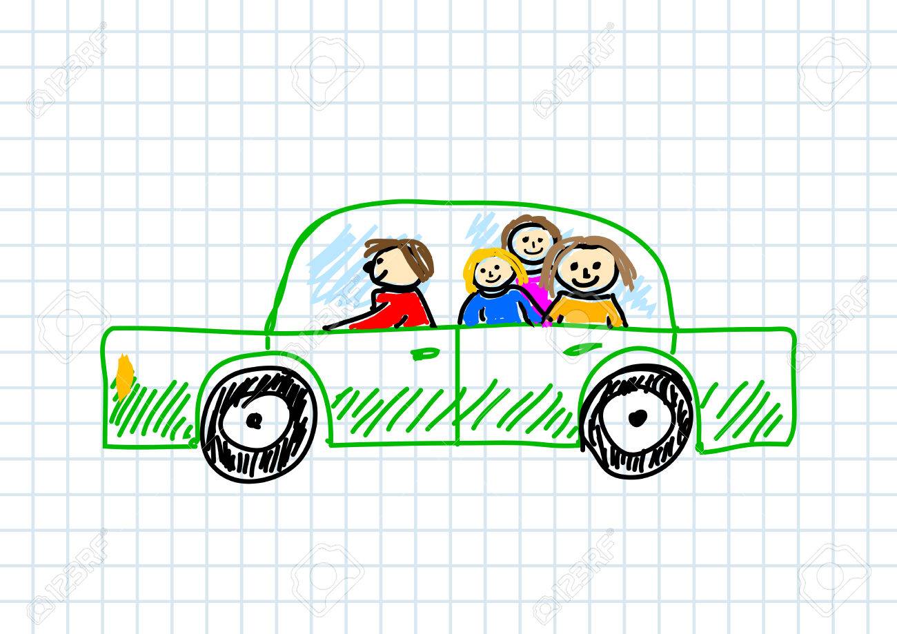 1300x919 Car Drawing On Squared Paper Royalty Free Cliparts, Vectors,