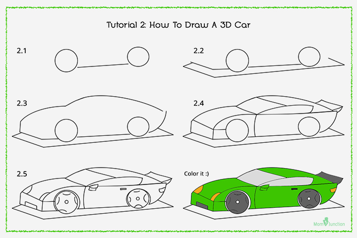 720x480 4 Easy Ways To Draw Cars With Pictures Wikihow Drawing Cars Step