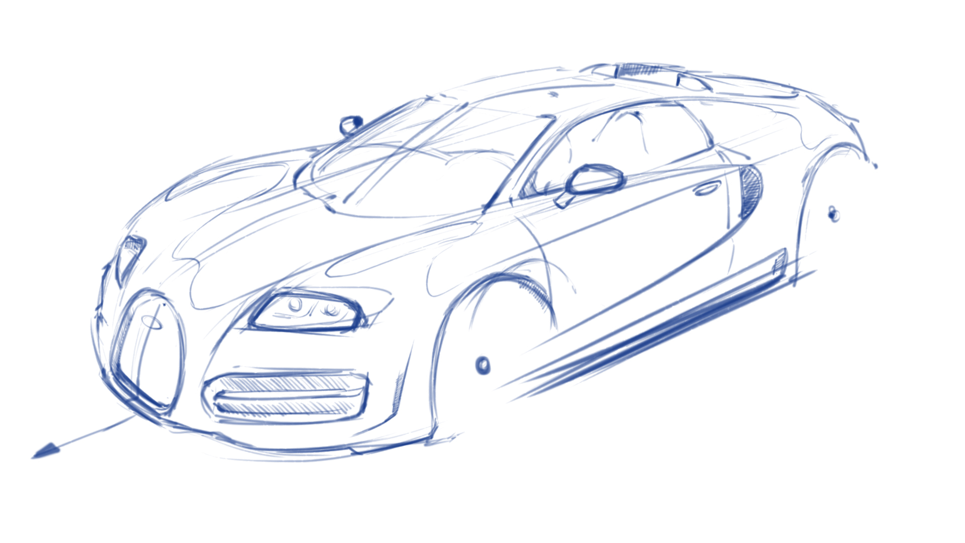 1920x1080 Cars Sketch Drawing How To Draw Ferrari 360, A Sports Car, Easy