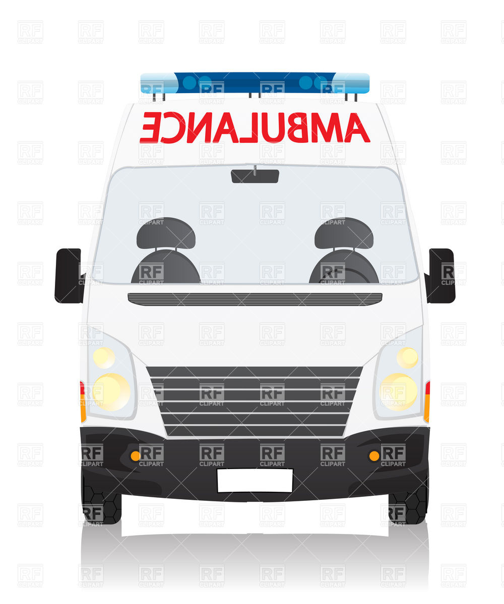 1000x1200 Front View Drawing Of An Ambulance Car Royalty Free Vector Clip
