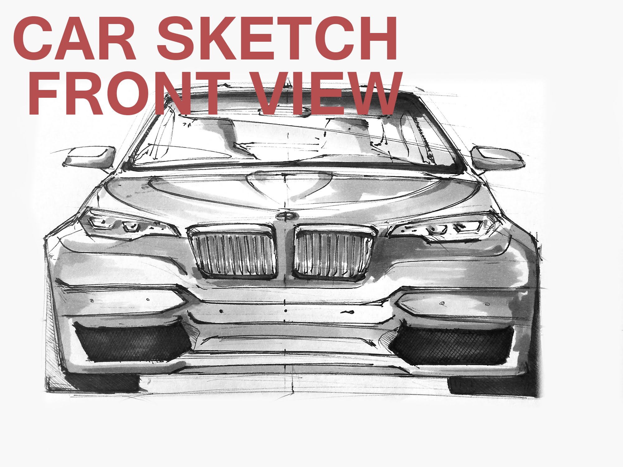 2000x1500 How To Sketch A Car Front View Bmw M5 Concept