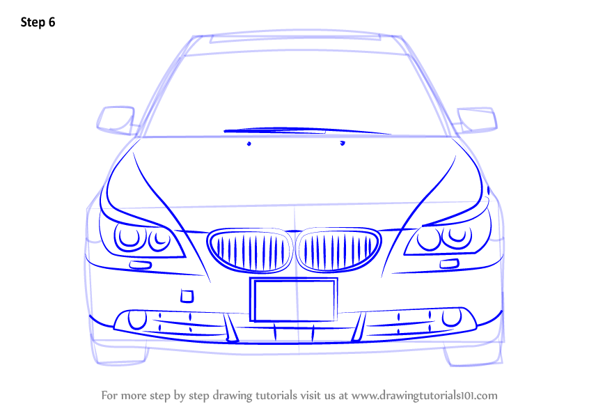 846x600 Learn How To Draw Car Front View (Cars) Step By Step Drawing