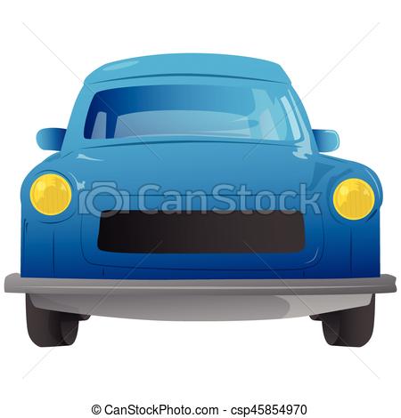 450x470 Vector Illustrated Cartoon 90s European Car Front View