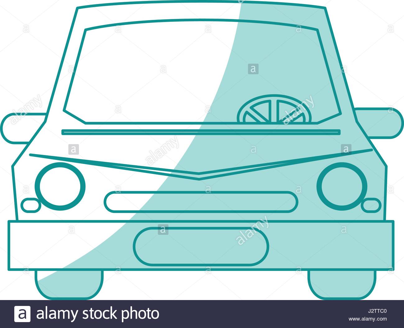1300x1056 Blue Silhouette Shading Front View Car Stock Vector Art