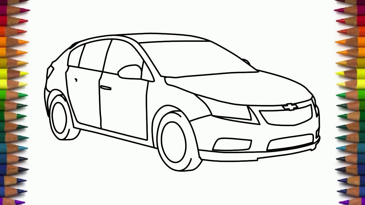 1280x720 How To Draw Chevrolet Cruze Step By Step Car Drawing
