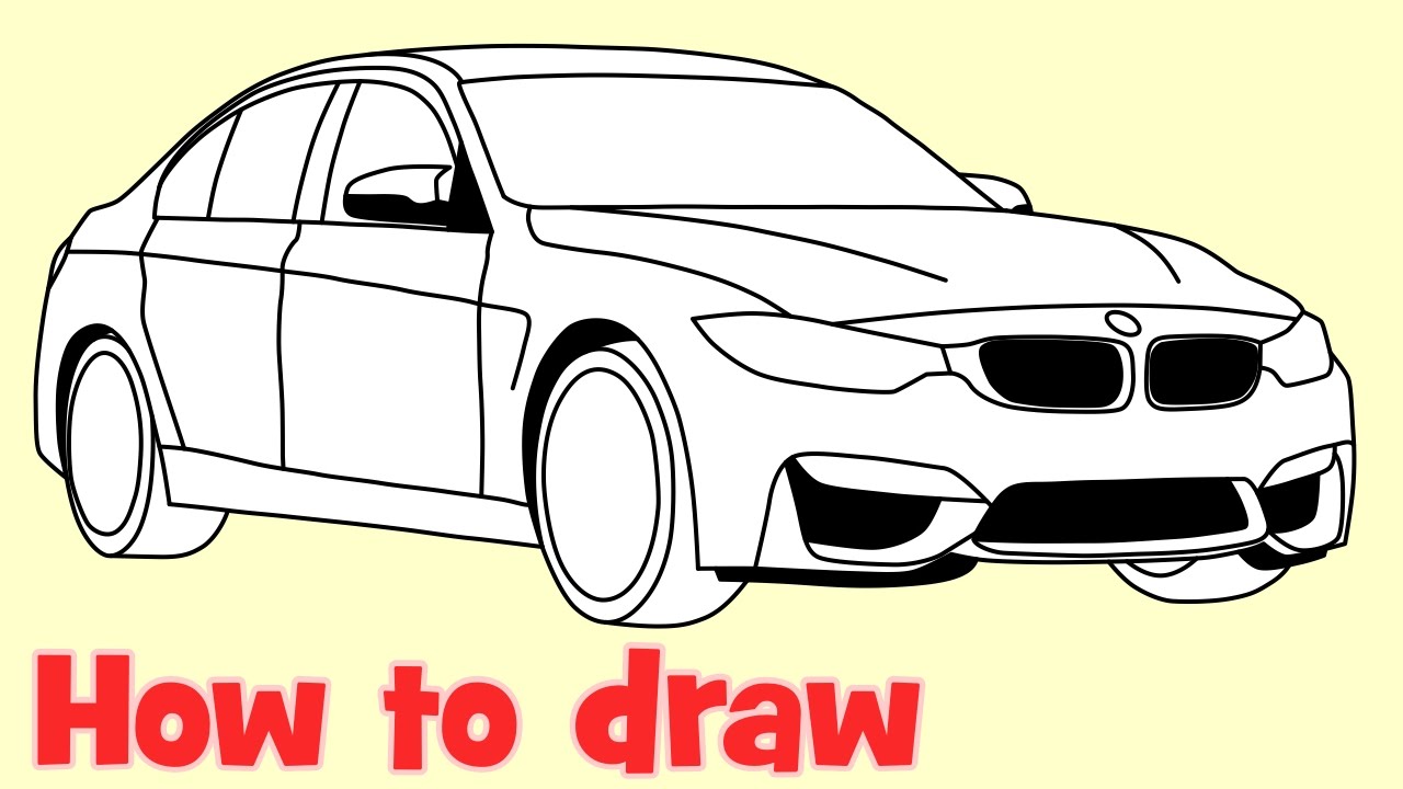 1280x720 How To Draw A Car Bmw M3 Sedan Step By Step Drawing
