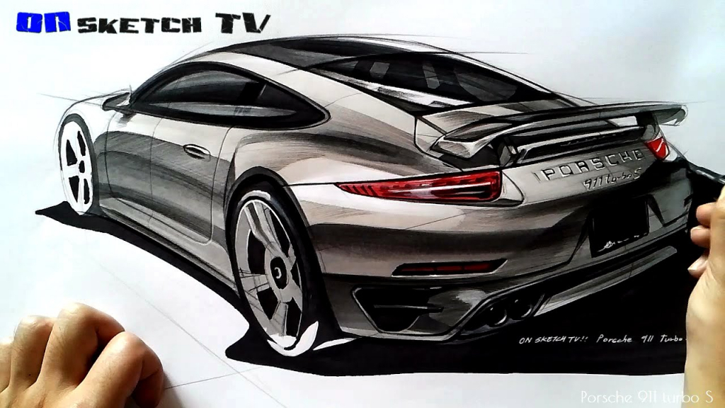 1024x576 Amazing Car Pencil Drawing Tv Car Sketch