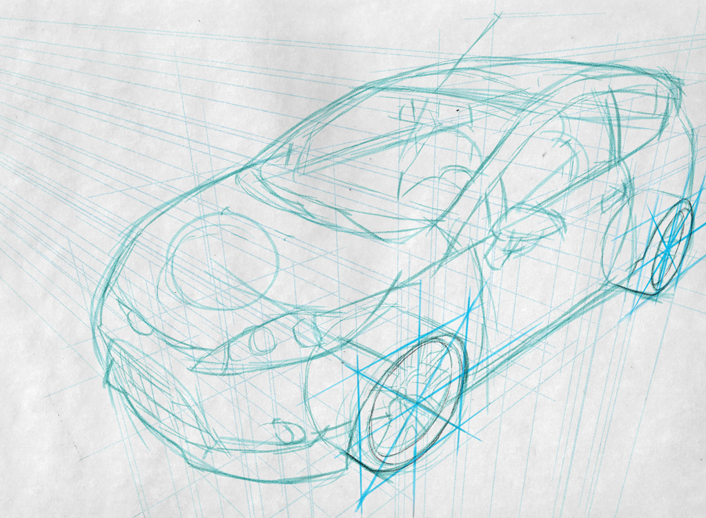 1023x750 Car Drawing Techniques On Behance