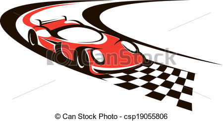 450x245 Speeding Racing Car Crossing The Finish Line As It Roars Vector