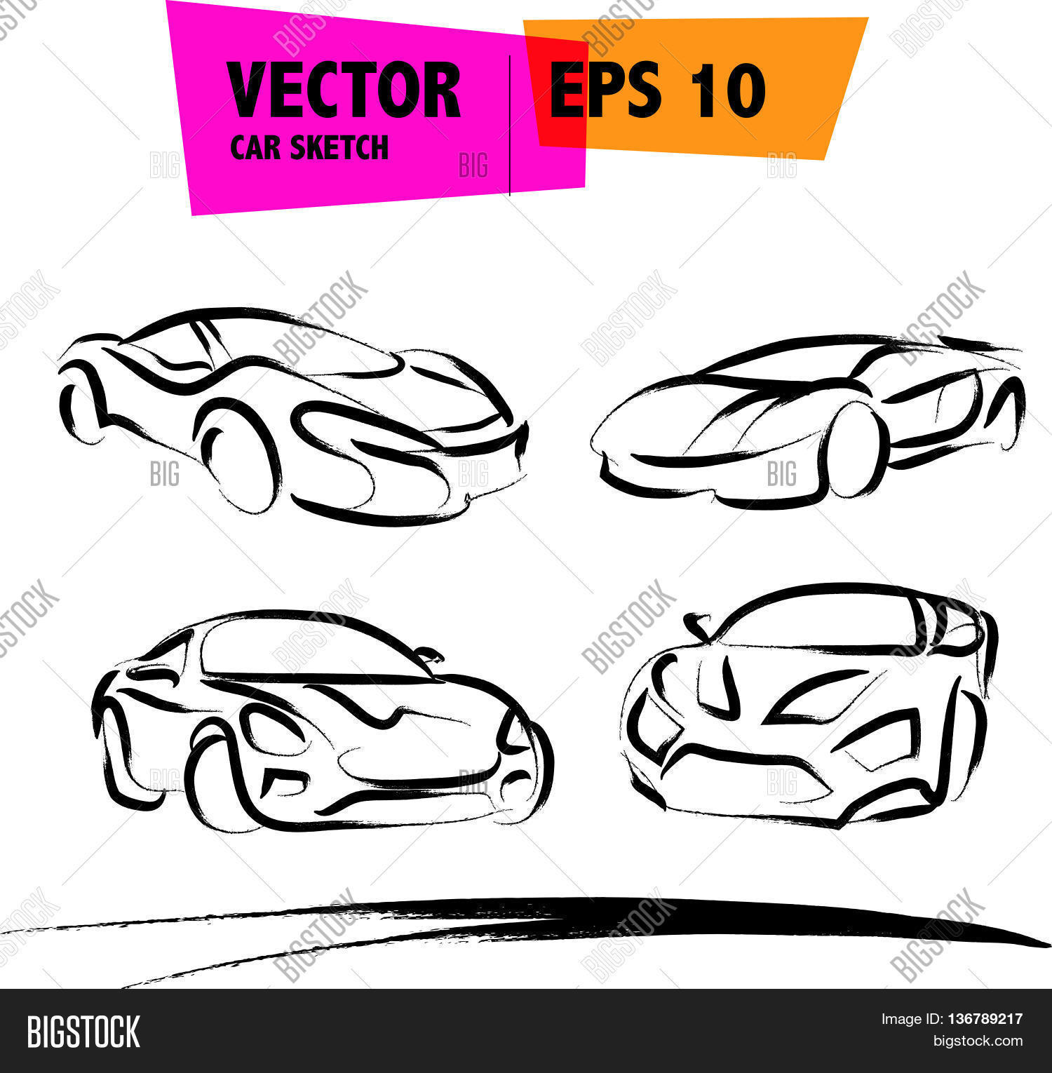 1500x1530 Vector Car Sketch Isolated. Hand Vector Amp Photo Bigstock
