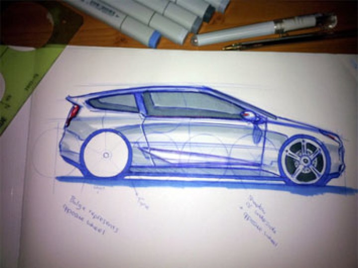 720x539 Car Side View Sketching Tutorial