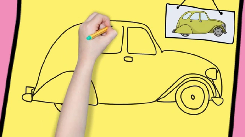 1024x576 Simple Car Drawing For Kids