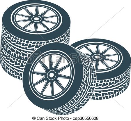 450x414 Rubber Wheel Tire Rim Drive Car. Two Wheels With Tires