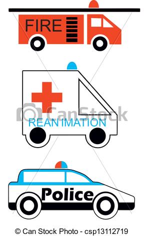 288x470 Fire Emergency Police Car Vector Illustration Vector Clip Art