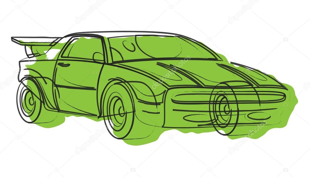 1023x584 Sports Car Vector Drawing Stock Vector Baavli