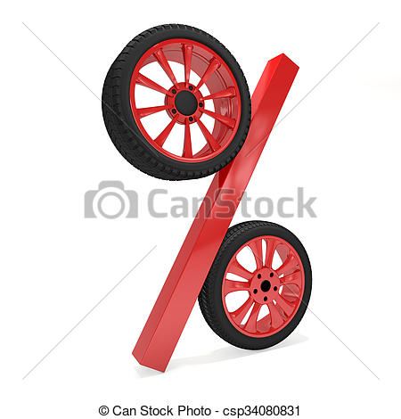 450x470 Car Wheel Sale 3d Rendering. Tyres With A Percent. Present