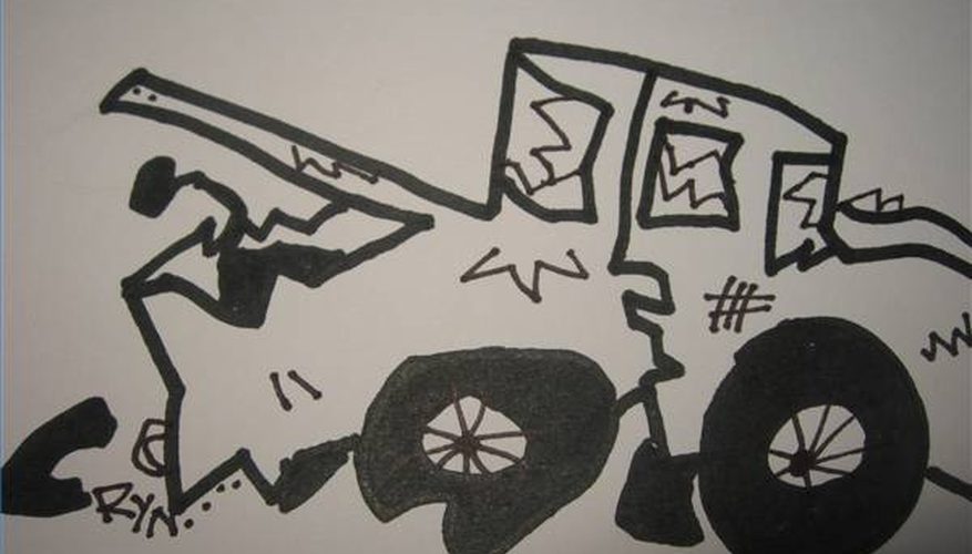 877x500 How To Draw A Wrecked Car Our Pastimes