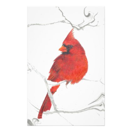 422x422 Winter Cardinal Drawing Stationery