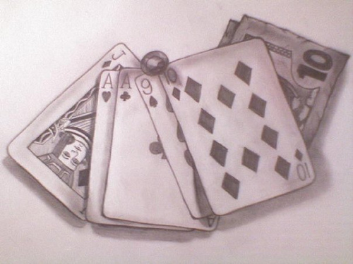 500x375 Playing Cards Drawing Laura Woodley