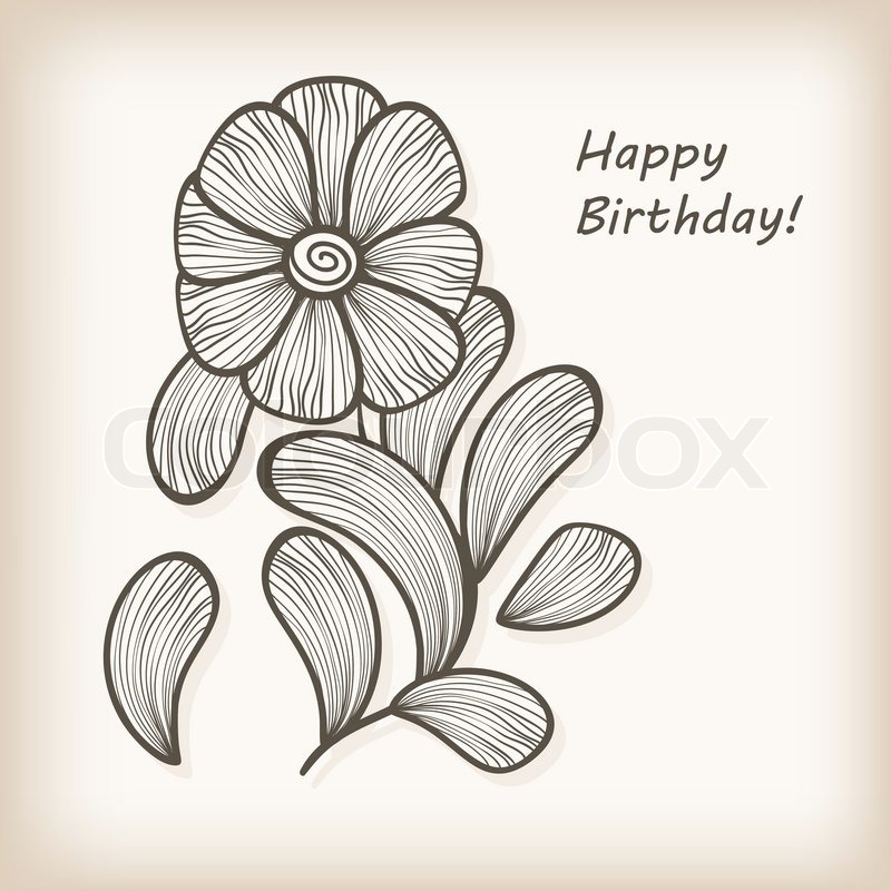 800x800 Drawing Greeting Cards Vector Greeting Card With Hand Drawn