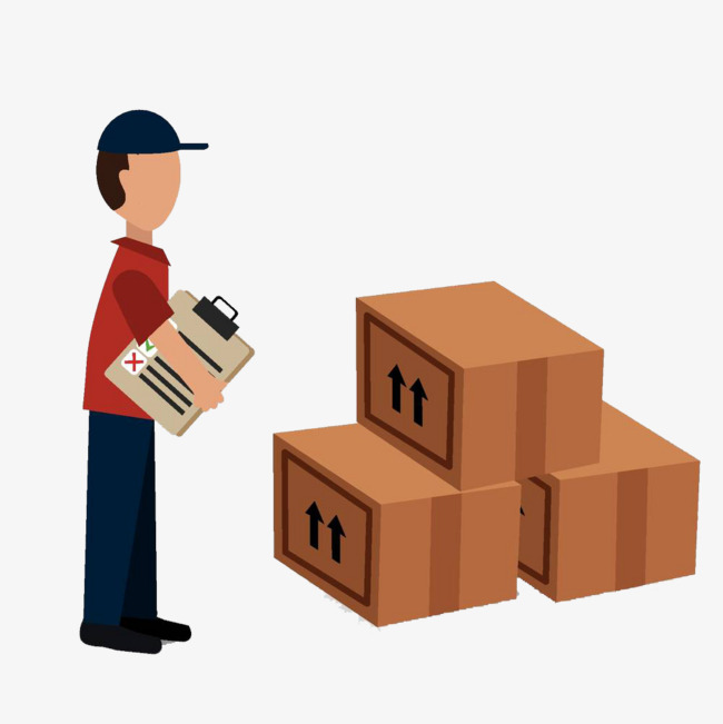 650x651 Inspection Of Cargo Personnel, Cartoon Hand Drawing, Goods