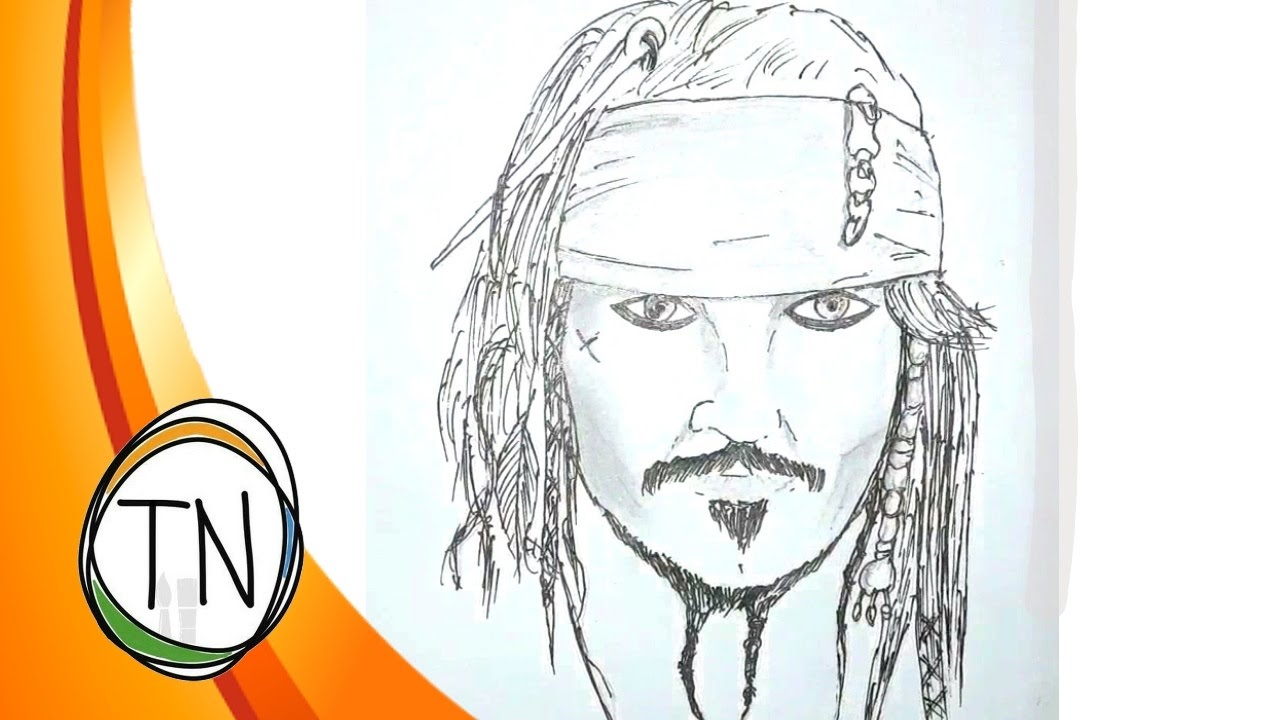 1280x720 Drawing Captain Jack Sparrow(Johnny Depp) From Pirates
