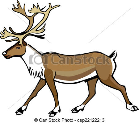 450x399 Reindeer Trotting. Illustration Of A Reindeer Or Caribou